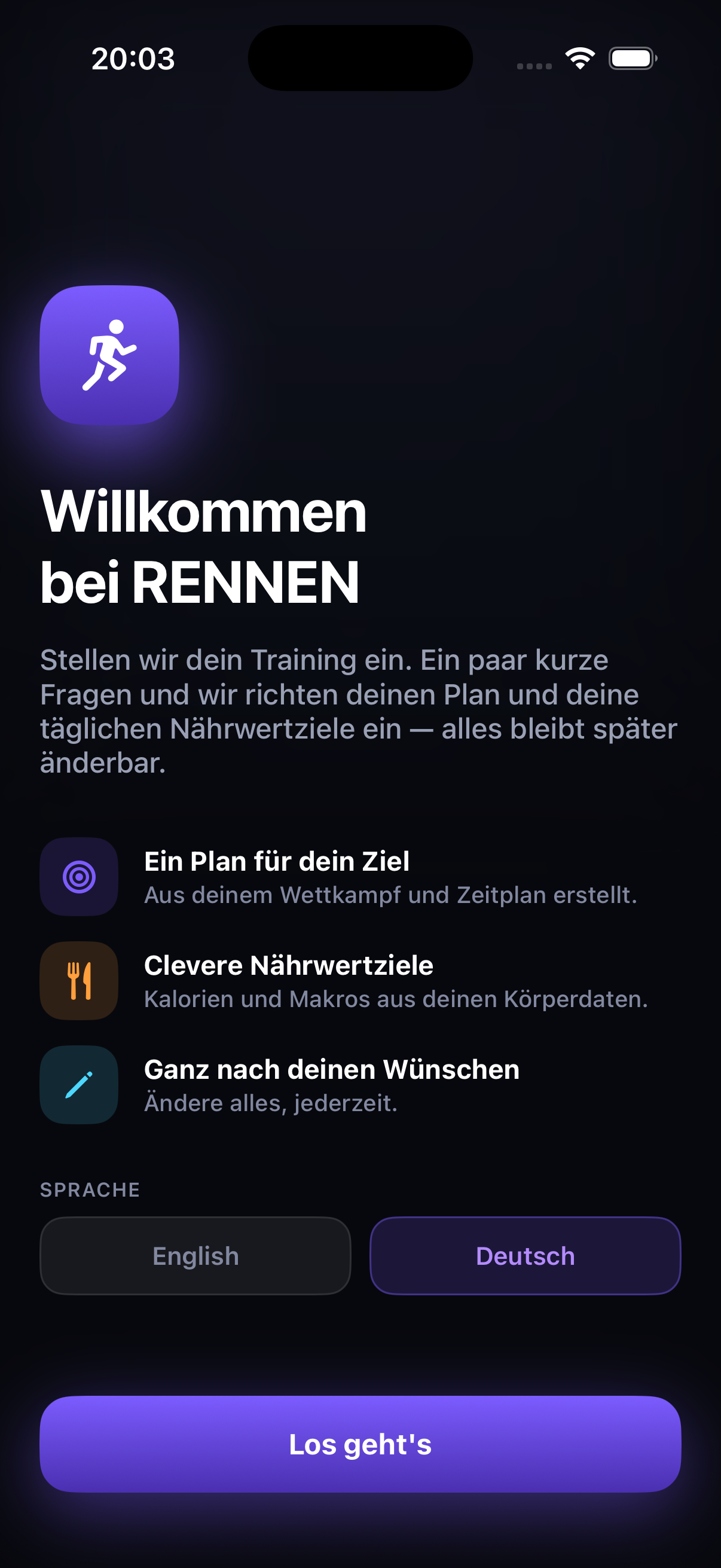 Screenshot: Trainingsplan — 9:19.5
